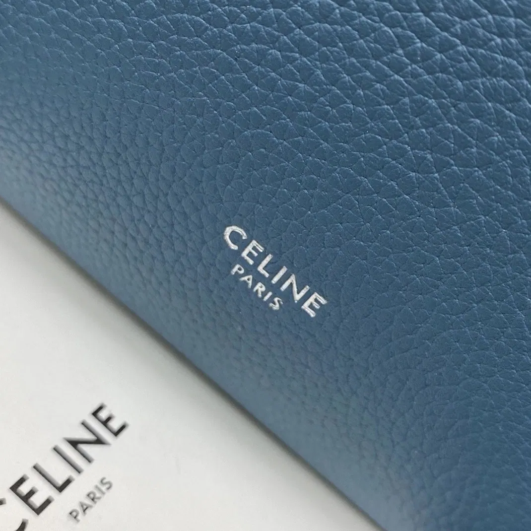 Top Quality Knockoff Celine Sangle Small Bucket Bag In Slate Blue Calfskin — image 9