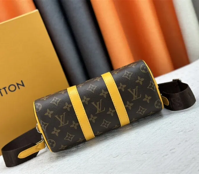 Louis Vuitton Monogram Macassar Canvas Keepall Bandouliere 25 In Safran Yellow — image 5