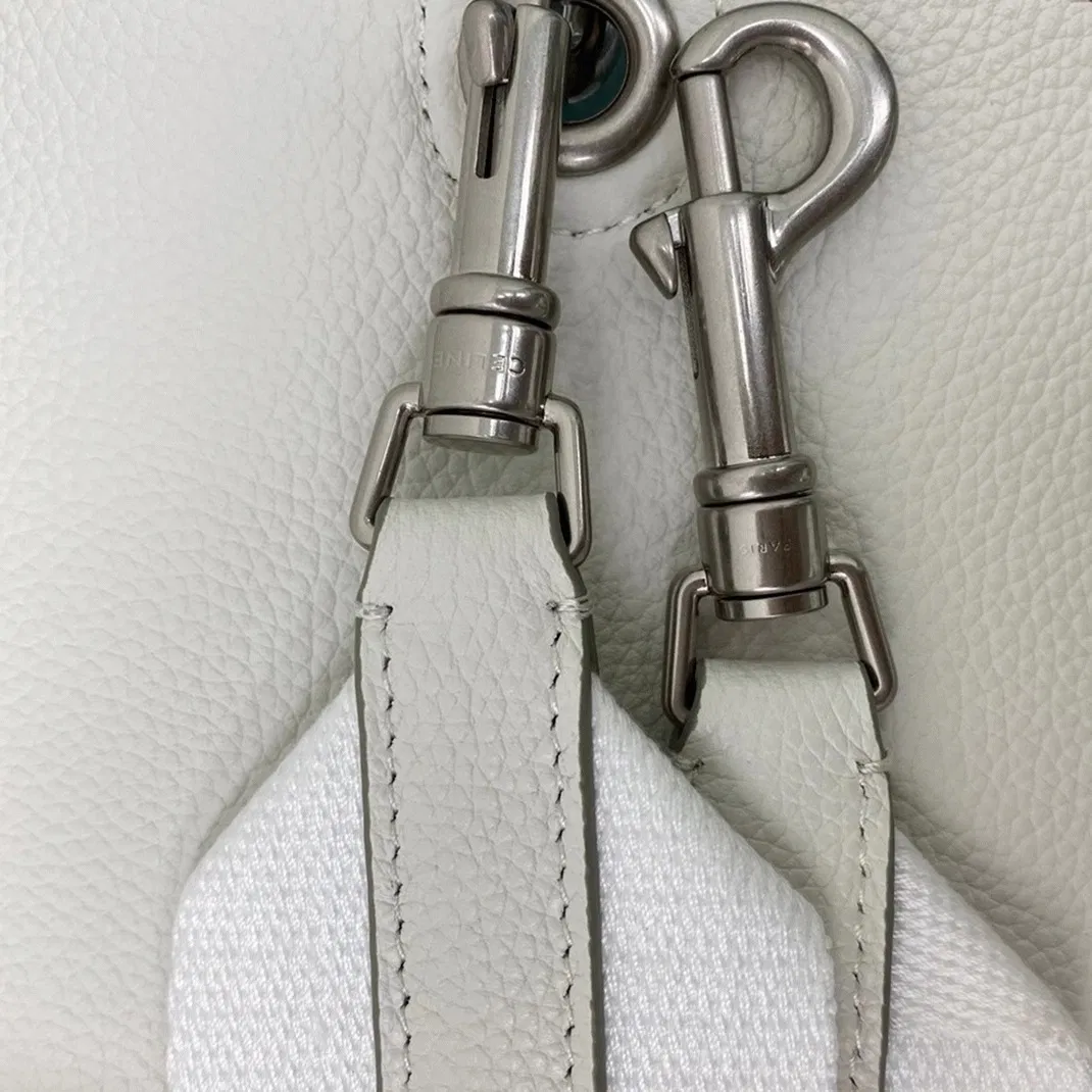 Top Quality Celine Sangle Small Bucket Bag In White Calfskin — image 9
