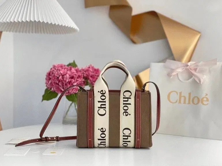 Top Quality Previous Previous Chloe Small Woody Tote Bag In Brown Felt — image 3