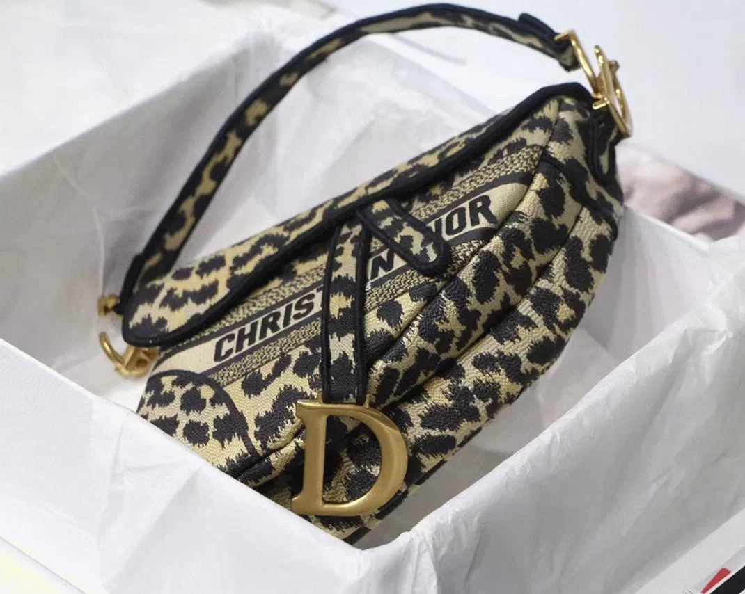 Dior Saddle Bag in Beige Multicolor Mizza Embroidery — image 5