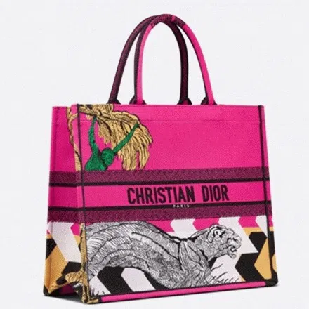 Dior Medium Book Tote Bag in Toile de Jouy Zoom Pop Embroidery