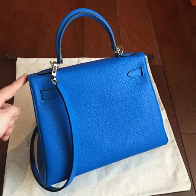 Blue Clemence Hermes Kelly 25cm Chic Tote — image 2