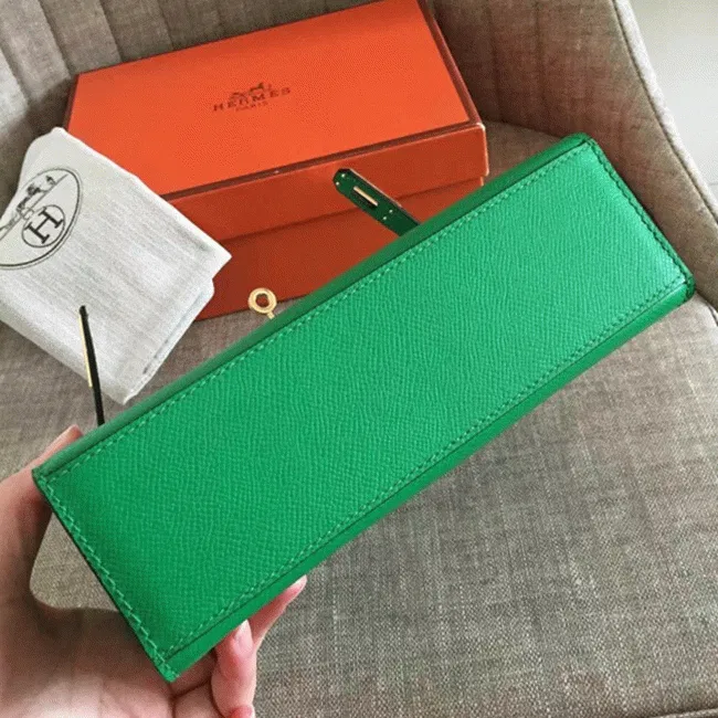 Bamboo Epsom Knockoff Hermes Kelly Pochette Nature-Tone Bag — image 3