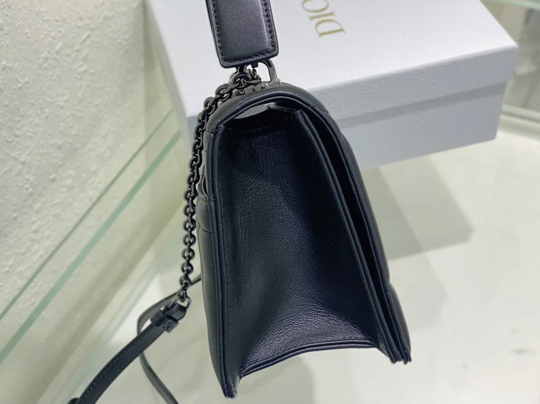 Dior 30 Montaigne Chain Bag with Handle in Black Lambskin — image 6