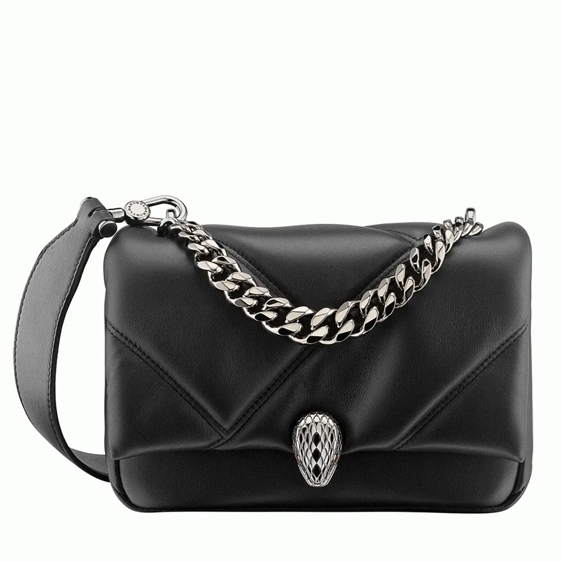 Bvlgari Serpenti Cabochon Mini Bag Black Calfskin