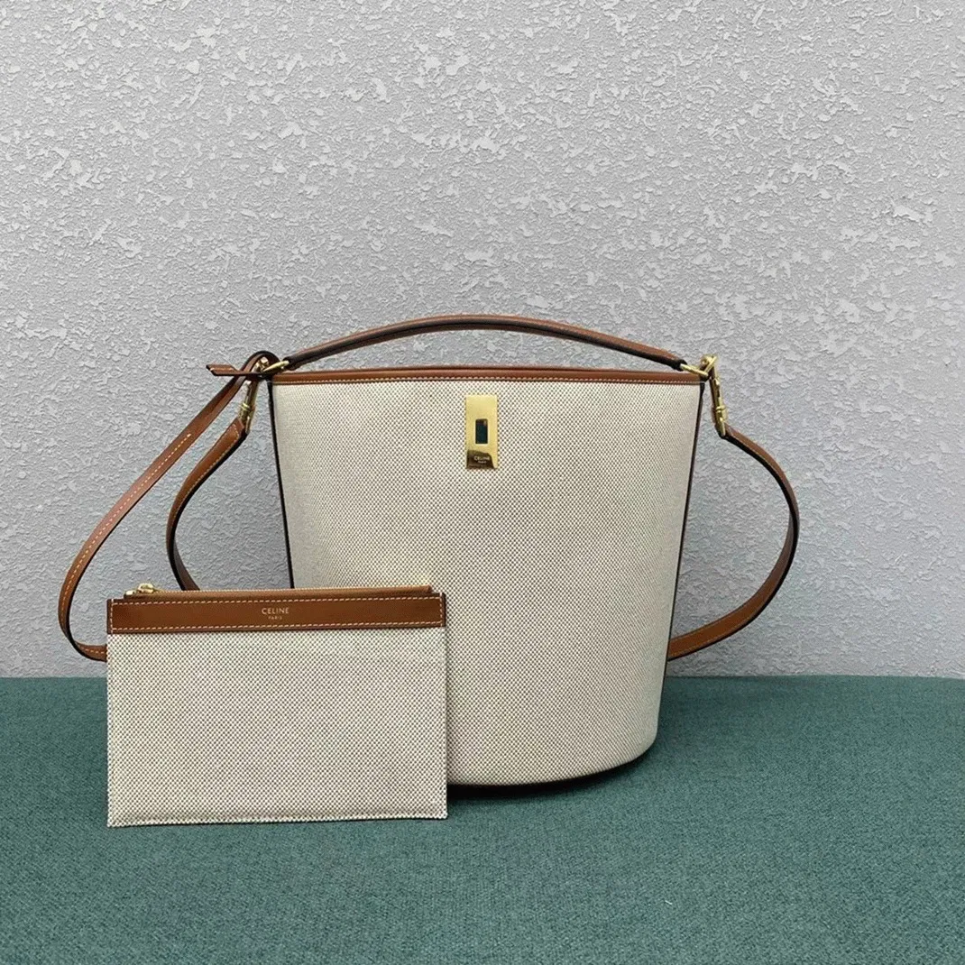 Top Quality Celine Bucket 16 Bag In Textile and Calfskin — image 4