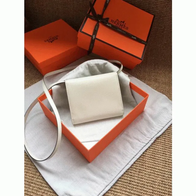 White top knockoff Hermes Clic wallet with strap — image 7