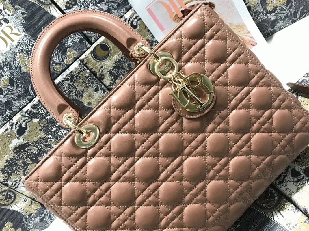 Dior Lady Dior Large Bag Imitation in Blush — image 9