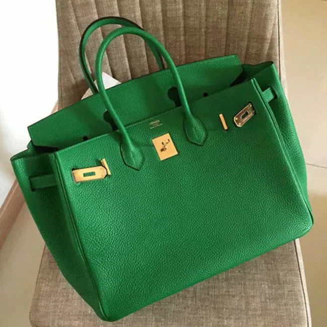 Bamboo Tone Knockoff Hermes Birkin 30cm Purse — image 6