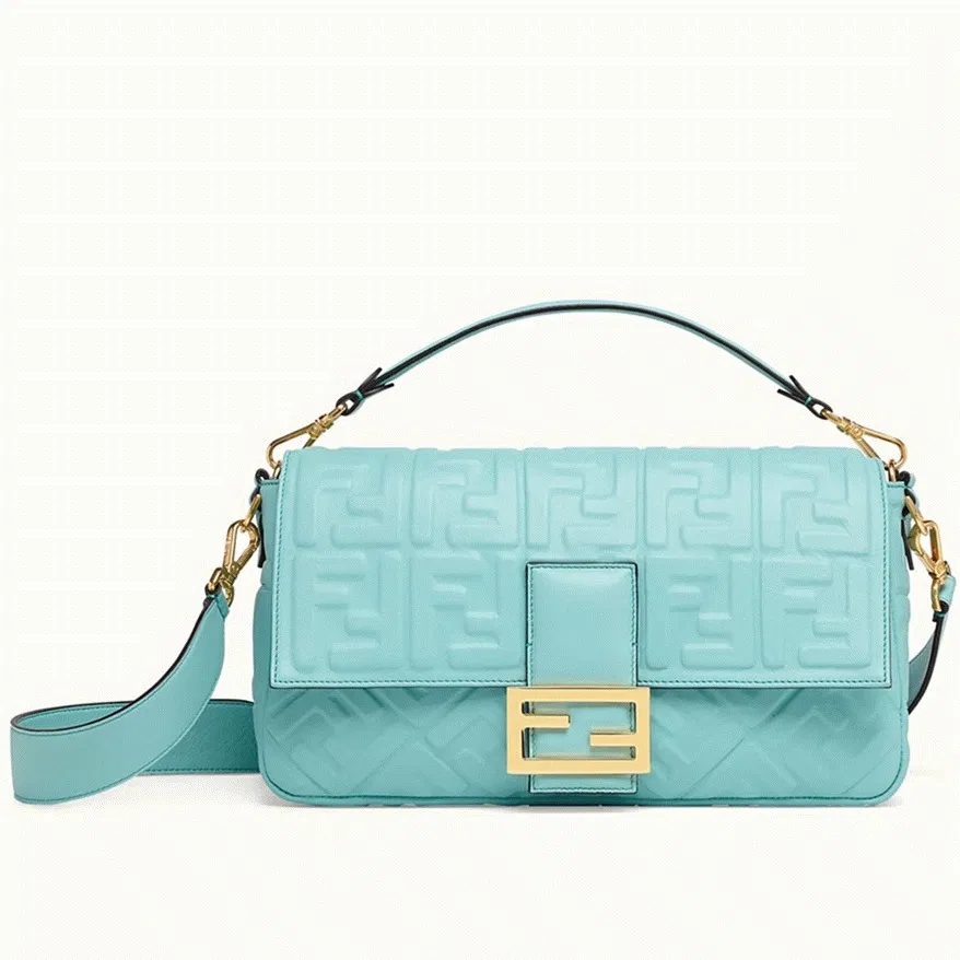 Top Quality Fendi Large Baguette Bag In Blue FF