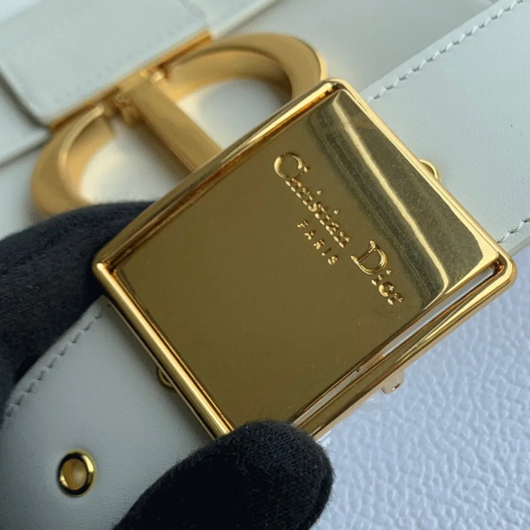 Dior 30 Montaigne Box Bag Knockoff in White Box Calfskin — image 7