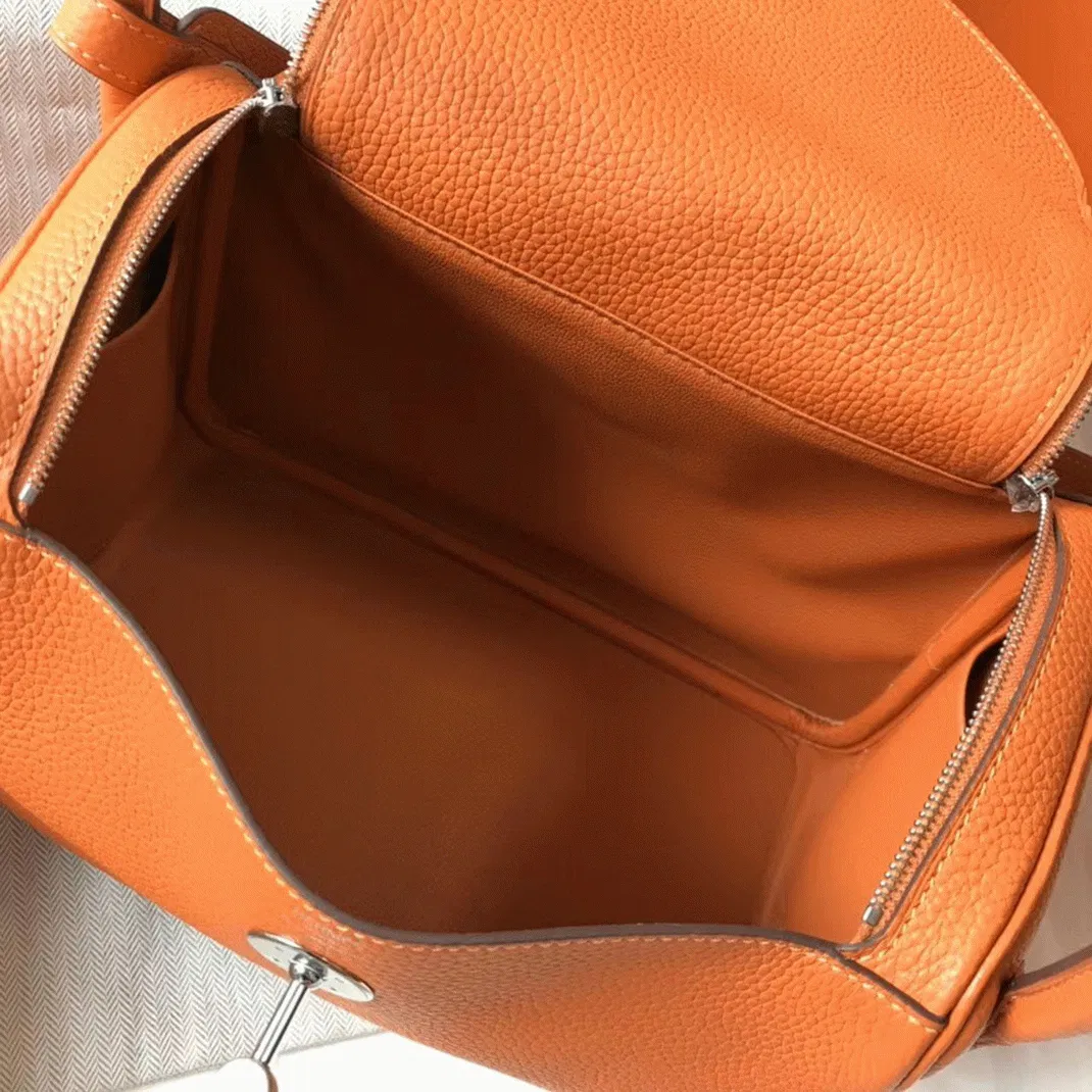 Copy Hermes Lindy 26cm handbag in orange — image 2