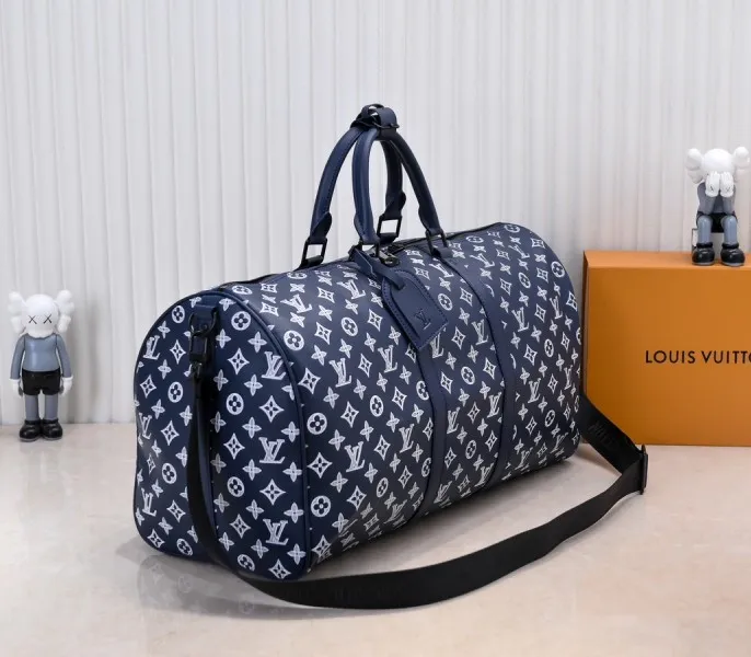 LV Monogram Shadow Keepall Bandouliere 50 In Navy Blue — image 2