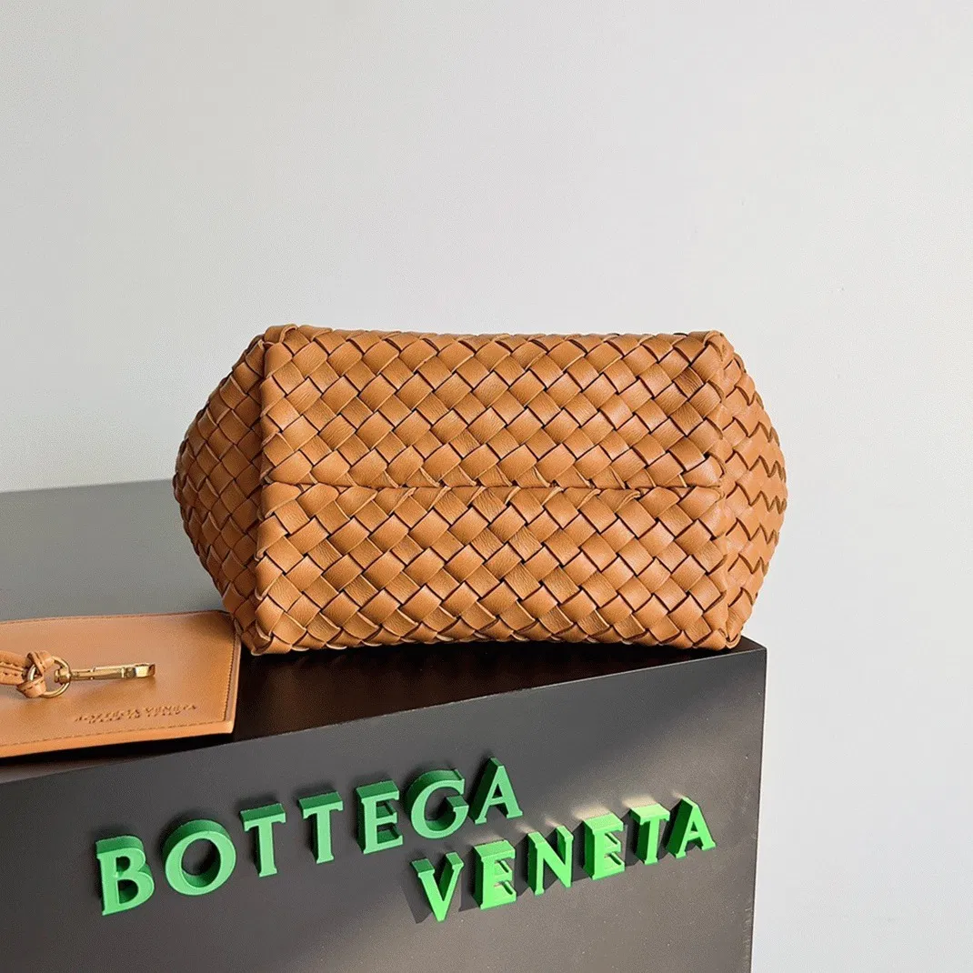 Top Quality Bottega Veneta Cabat Mini Bag In Caramel Intrecciato Lambskin — image 5