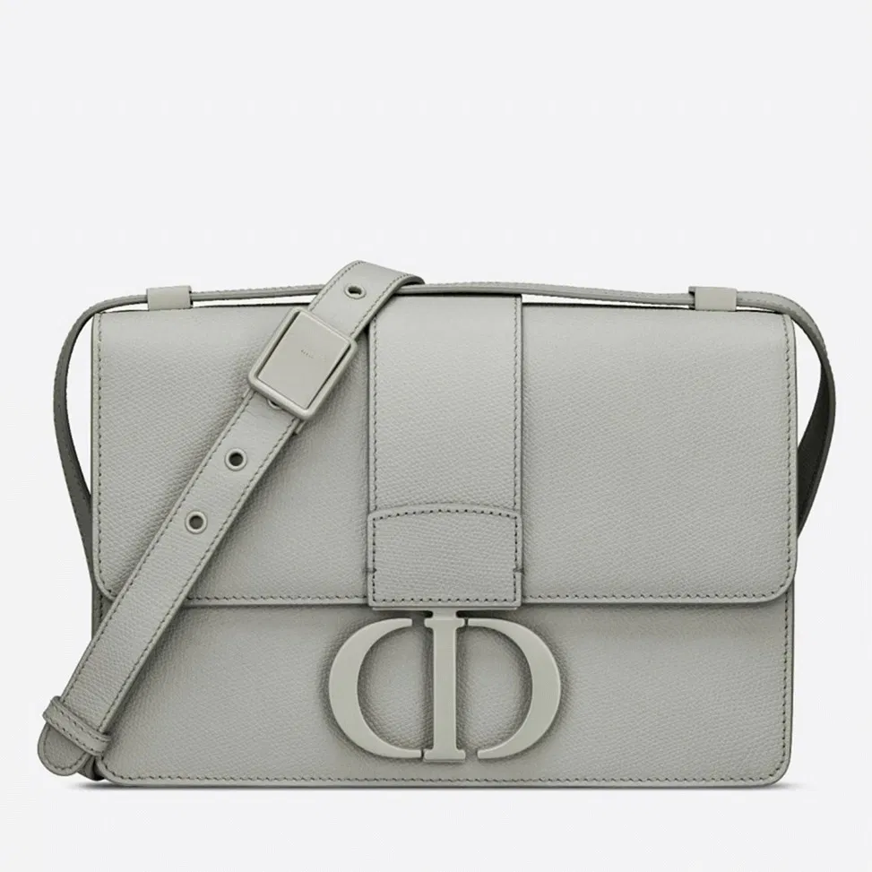 Dior 30 Montaigne Medium Bag in Grey Ultramatte Grained Calfskin