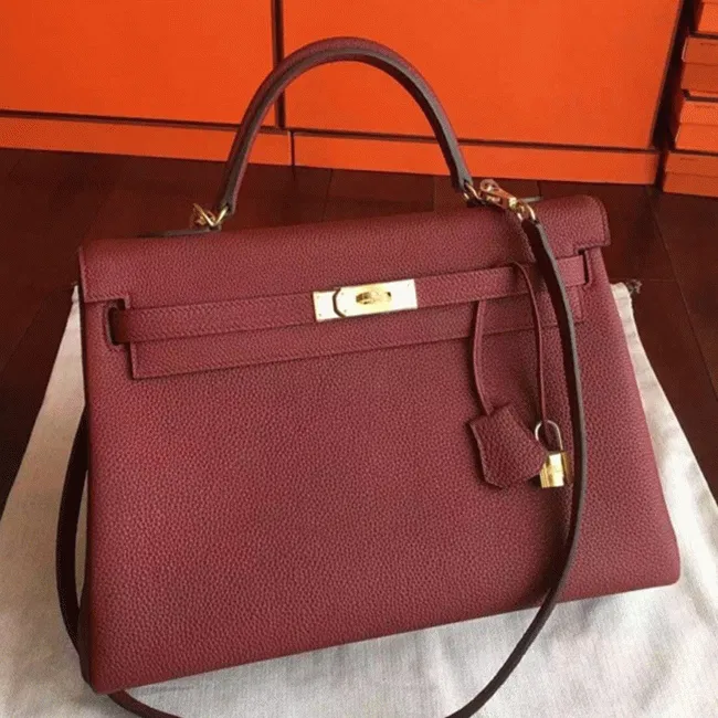 Bordeaux Clemence Hermes Kelly 35cm Rich Color Bag