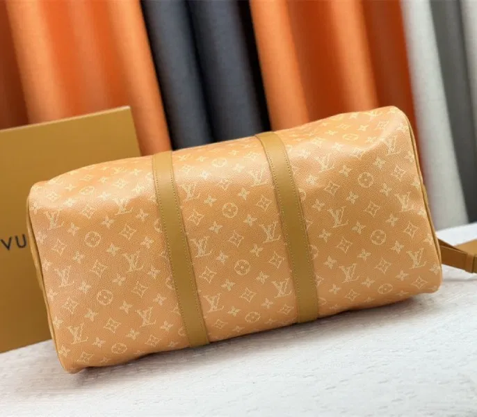 Louis Vuitton Monogram Heritage Canvas Keepall Bandouliere 45 In Yellow — image 4