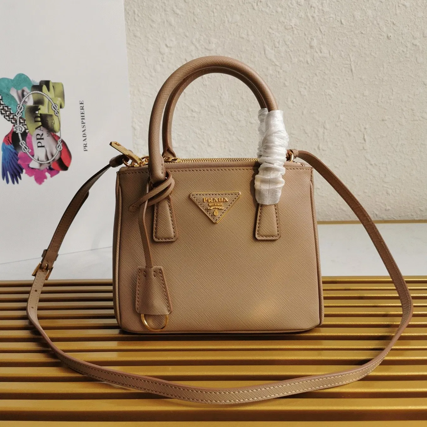 Beige Prada Mini Galleria Bag — image 8