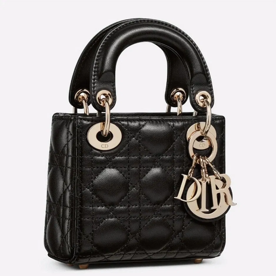 Dior Lady Dior Micro Bag in Black Cannage Lambskin