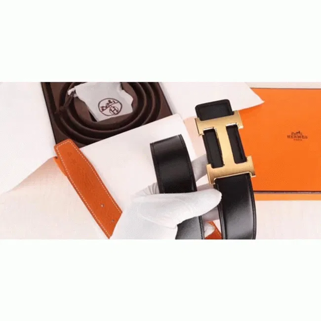 Top Hermes H belt buckle in orange color — image 2