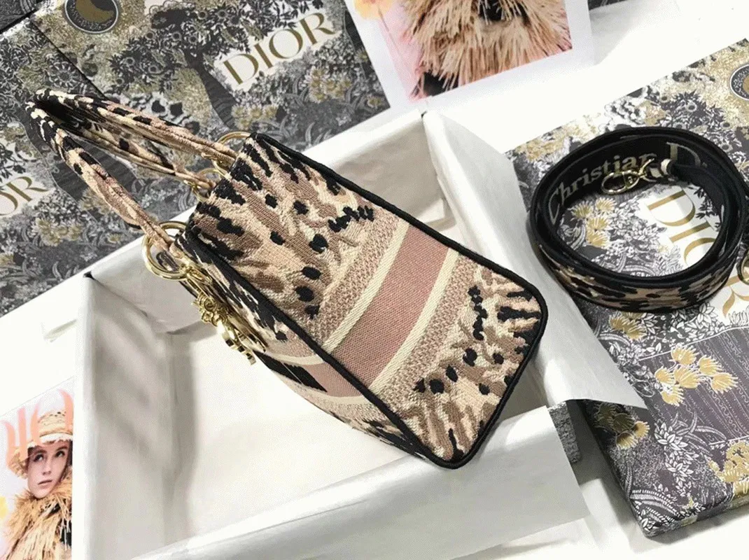 Dior Lady D-Lite Medium Bag in Multicolor Tie Embroidery — image 3