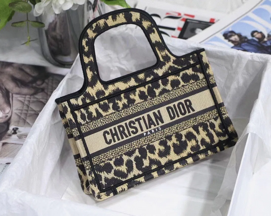 Dior Mini Book Tote Bag Knockoff in Beige Multicolor Mizza Embroidery — image 6