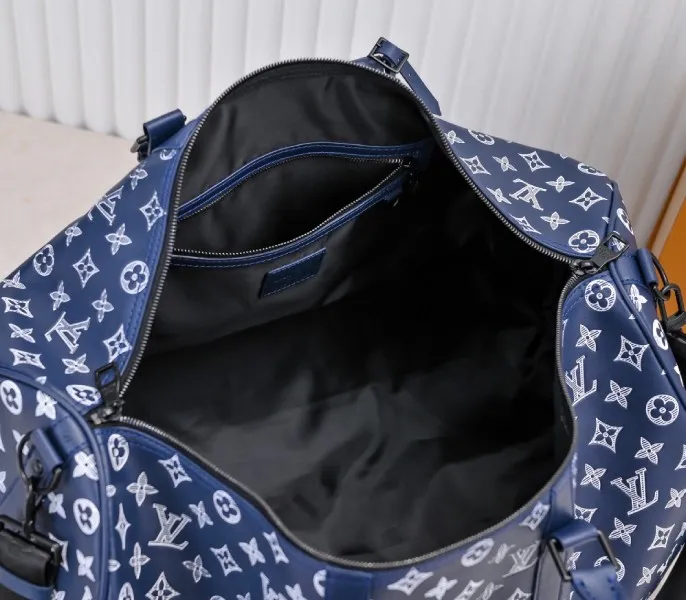 LV Monogram Shadow Keepall Bandouliere 50 In Navy Blue — image 5