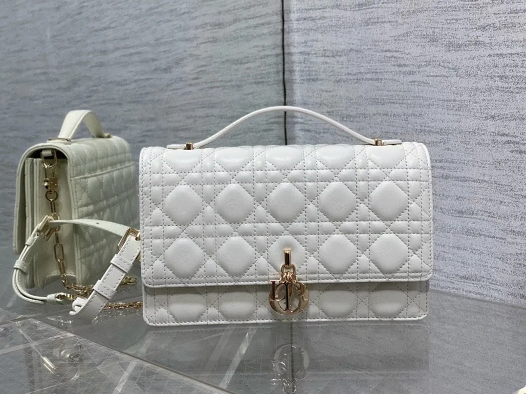 Dior Miss Dior Top Handle Bag in White Cannage Lambskin — image 3