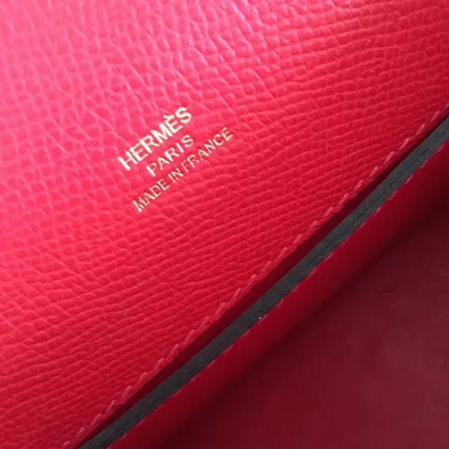 Hermes Red Epsom Designer Kelly Pochette Classic Purse — image 7