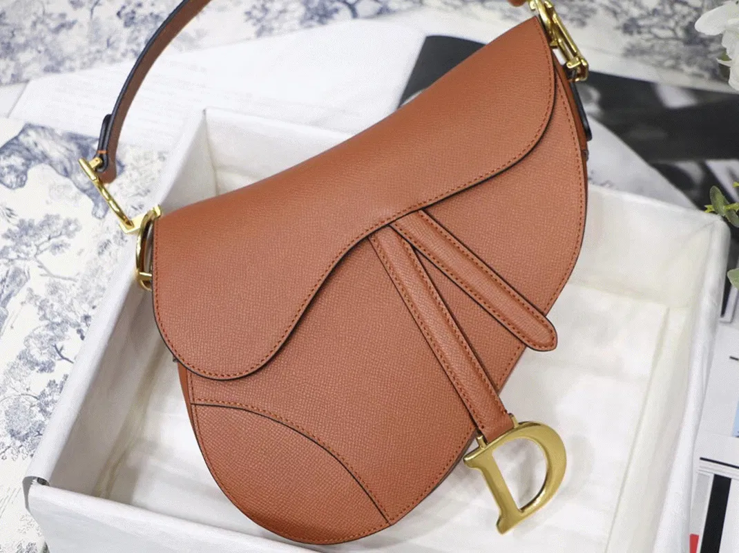 Dior Saddle Bag in Dark Tan Grained Calfskin — image 9
