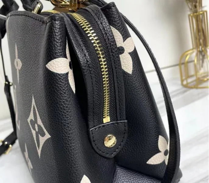 Louis Vuitton Bicolor Monogram Empreinte Leather Petit Palais Handbag In Black And Beige — image 7