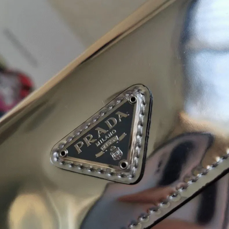 Silver Prada Cleo Flap Bag Knockoff — image 6