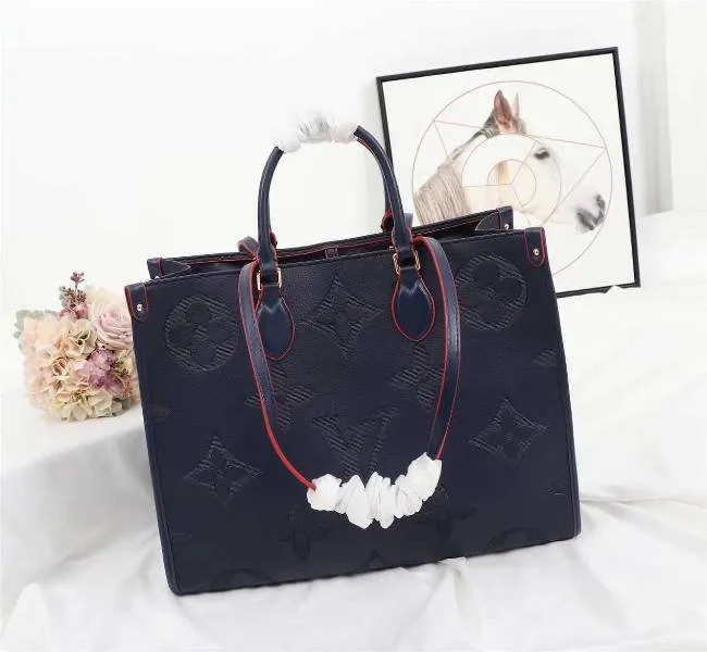 Louis Vuitton Monogram Empreinte Giant Onthego GM Tote In Navy Blue — image 2