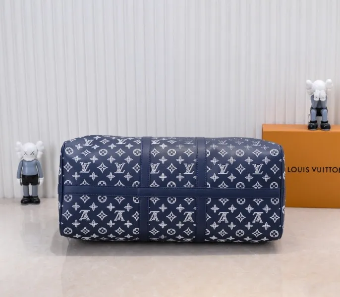 LV Monogram Shadow Keepall Bandouliere 50 In Navy Blue — image 4