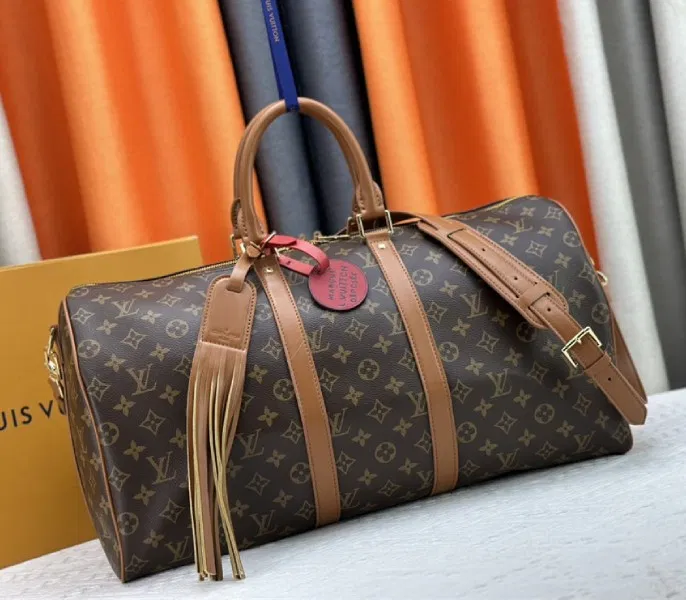 Louis Vuitton Monogram Dust Canvas Keepall Bandouliere 50 In Brown — image 2