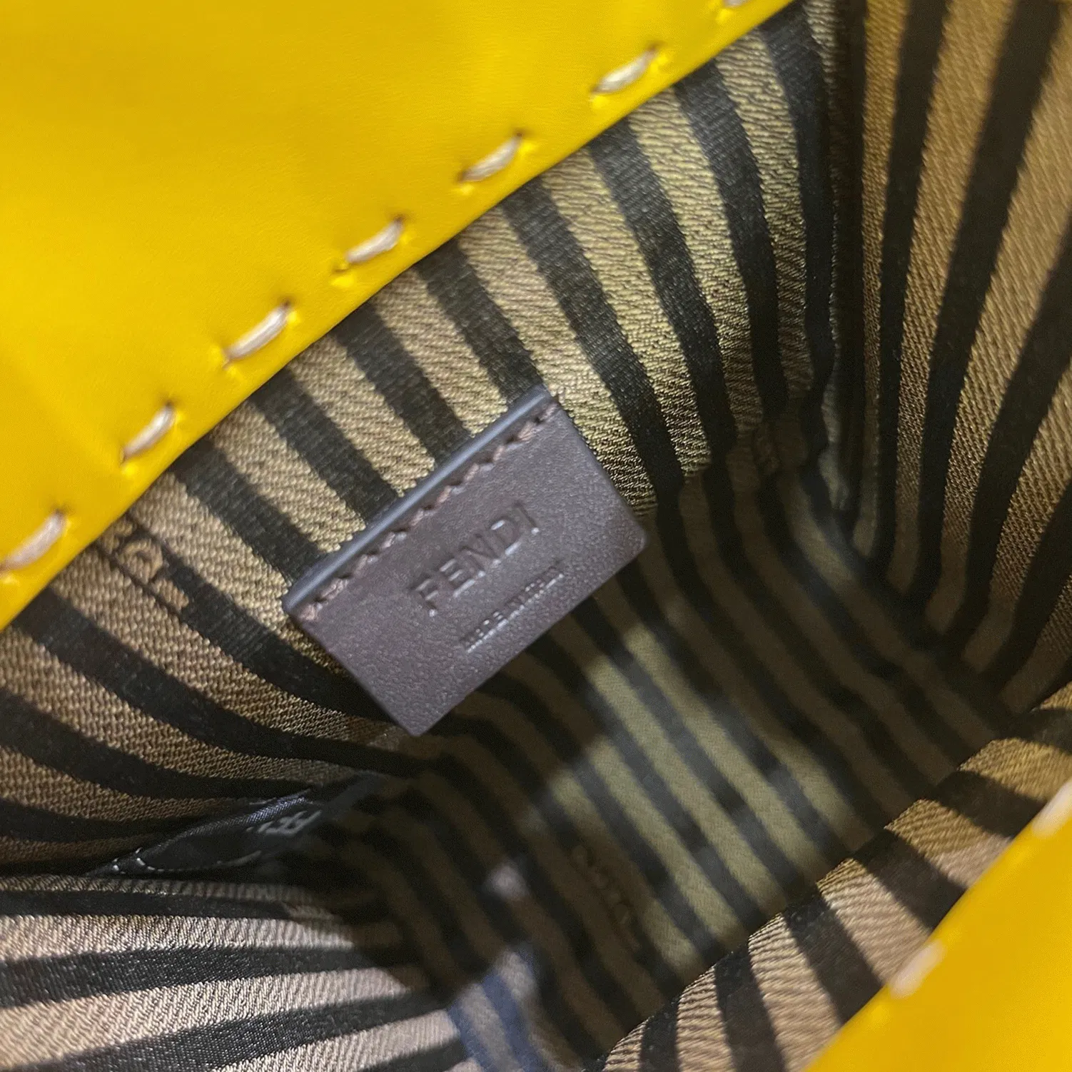 Top Quality Fendi Mini Sunshine Shopper Bag In Yellow Leather — image 2