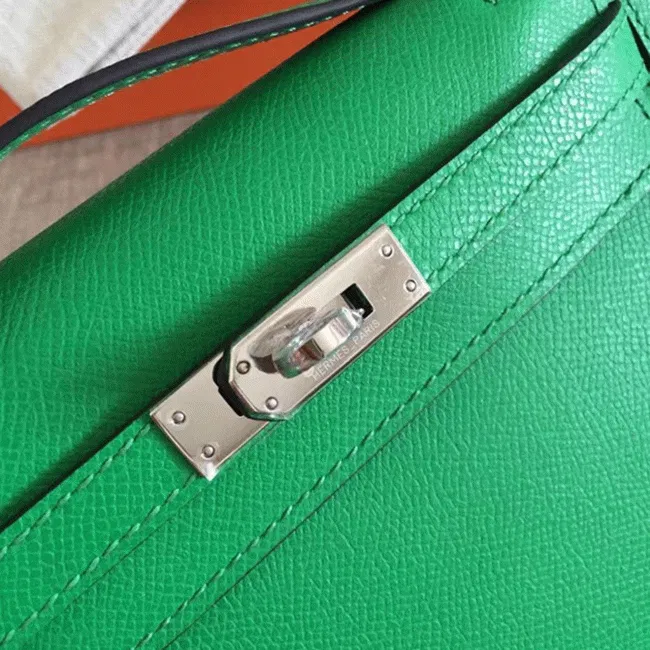 Bamboo Epsom Knockoff Hermes Kelly Pochette Nature-Tone Bag — image 4