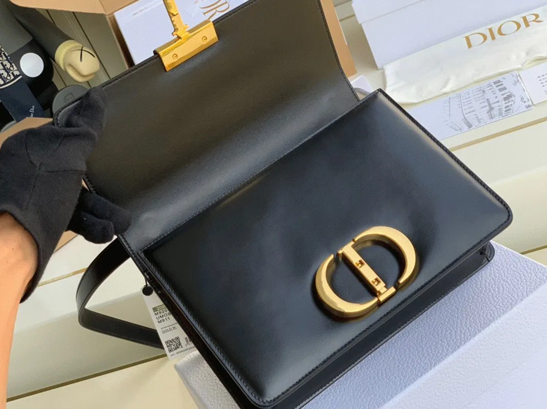 Dior 30 Montaigne Medium Bag in Black Box Calfskin — image 5
