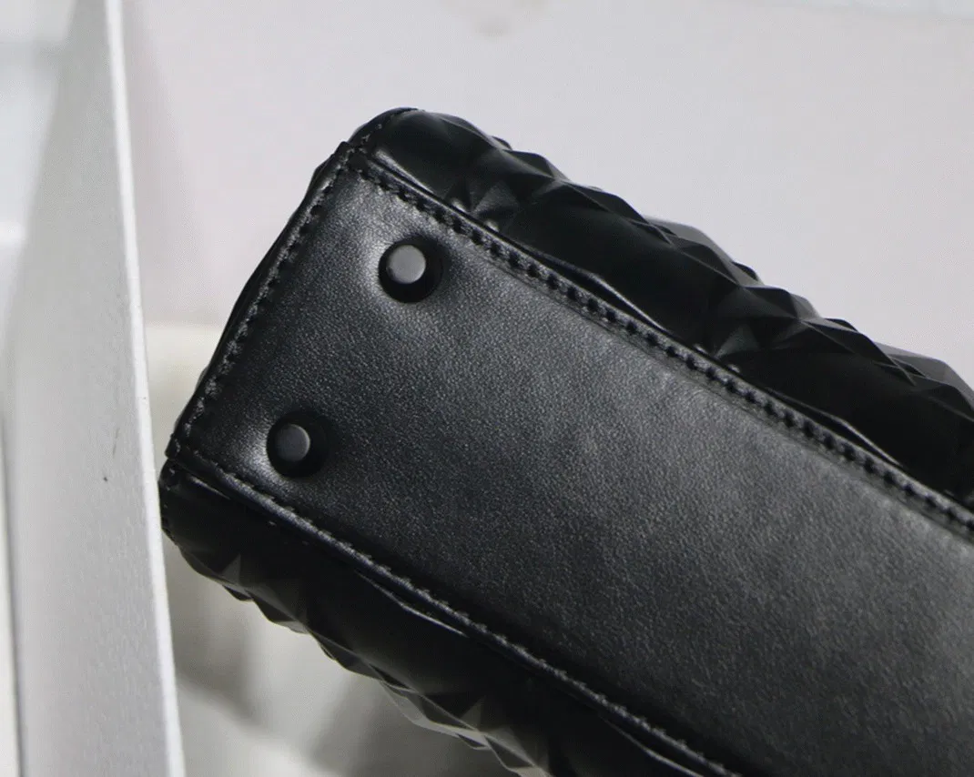 Dior Lady Dior Mini Bag in Black Calfskin with Diamond Motif — image 12