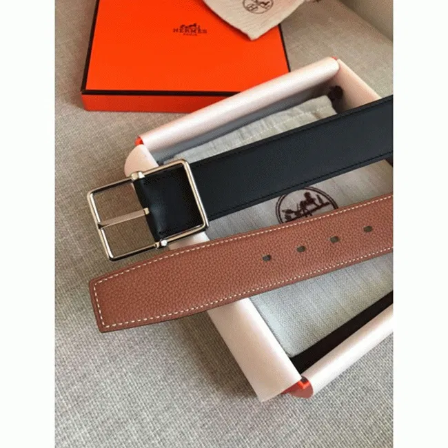Hermes reversible saddle style belt in brown — image 4