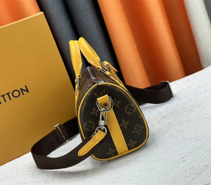 Louis Vuitton Monogram Macassar Canvas Keepall Bandouliere 25 In Safran Yellow — image 3