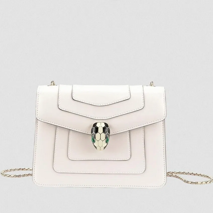 Bvlgari Serpenti Forever Small Crossbody Bag White Leather