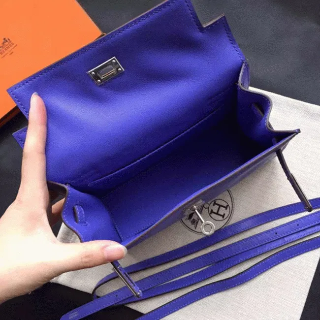 Blue Swift Leather Hermes Kelly Danse Shoulder Bag — image 8