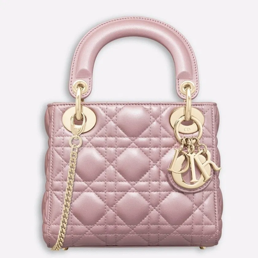 Dior Lady Dior Mini Bag in Lotus Pearlescent Lambskin