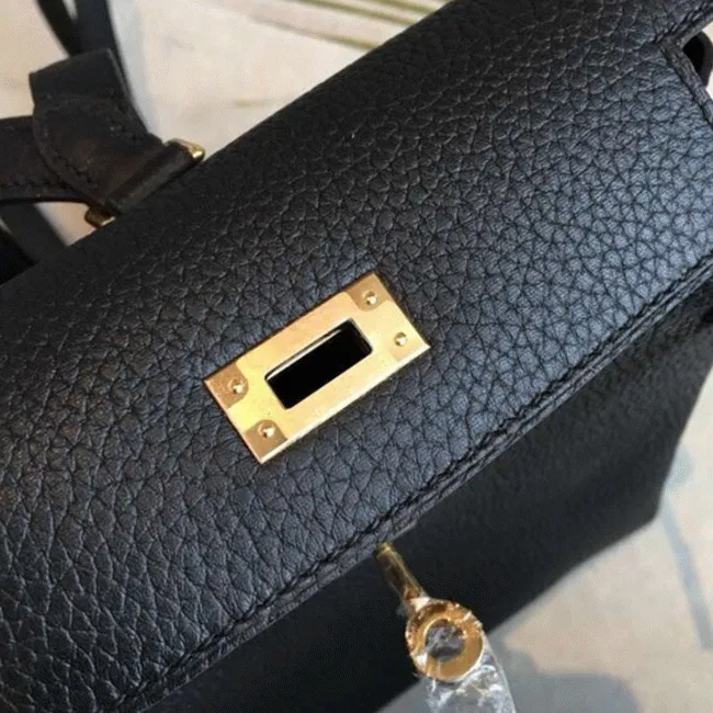 Black Clemence Knockoff Hermes Kelly Ado PM Everyday Backpack — image 8