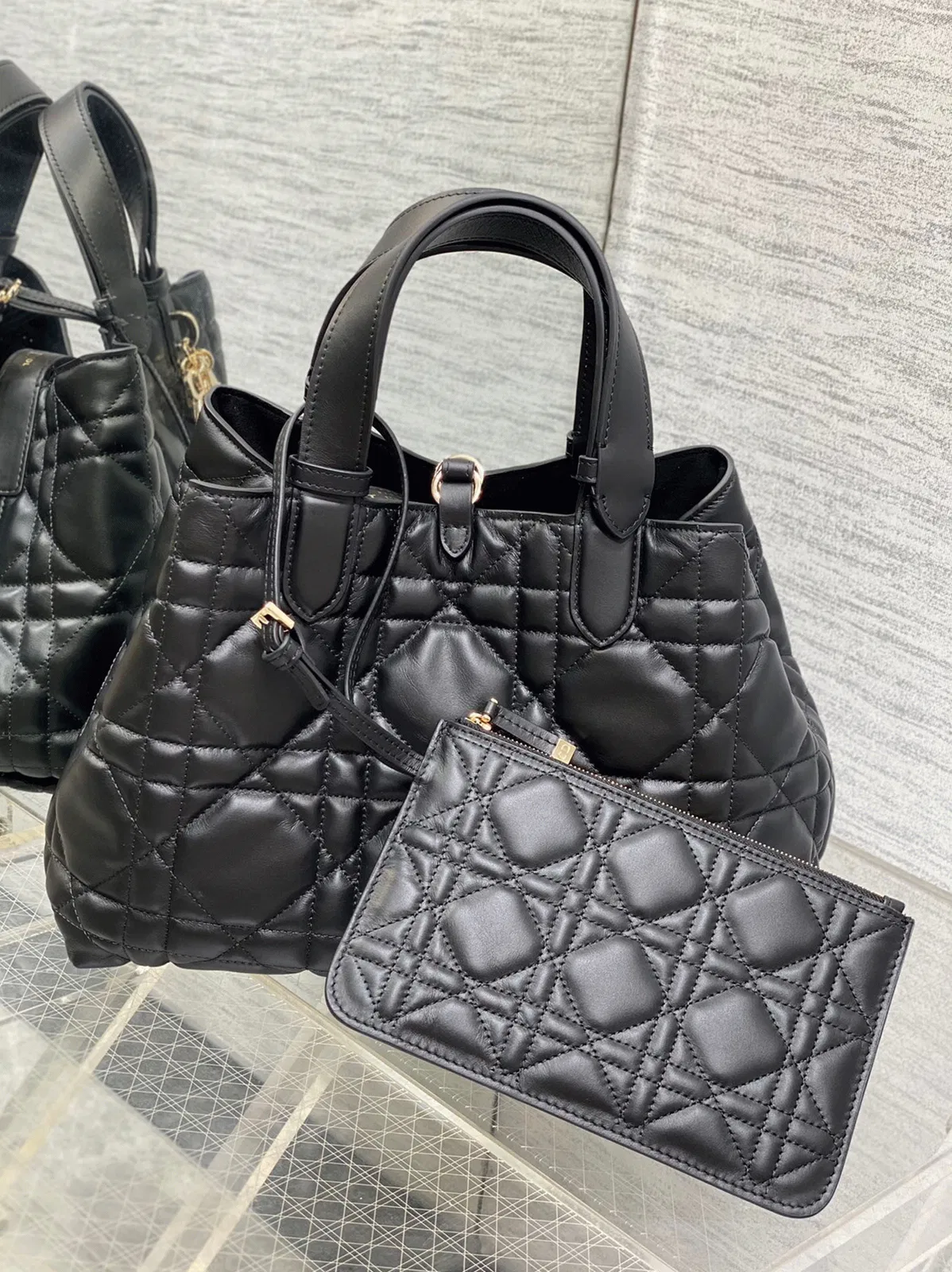 Dior Toujours Medium Bag in Black Macrocannage Calfskin — image 7
