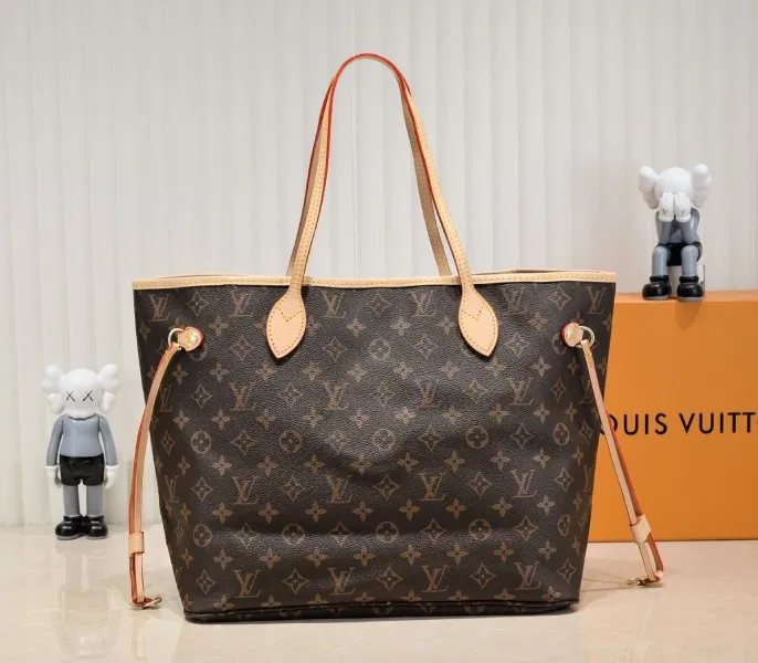 Louis Vuitton Monogram Canvas Neverfull MM Tote In Beige — image 3