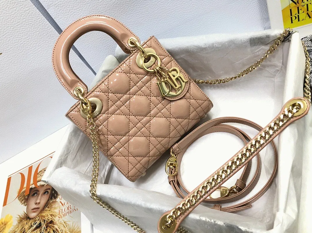 Dior Lady Dior Mini Chain Bag in Nude — image 8