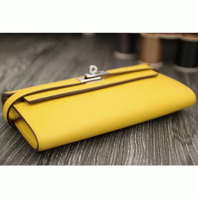 Yellow Hermes Kelly Longue wallet — image 2
